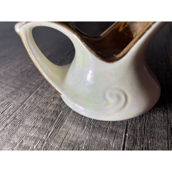 Pearl China Co. Hand Decorated 22 KT Gold CREAM PITCHER creamer Vintage Made USA - Picture 4 of 14